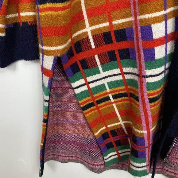 Moth Anthropologie Plaid Belted Open Knit Cardigan Sweater Multicolor Size L - Picture 6 of 10